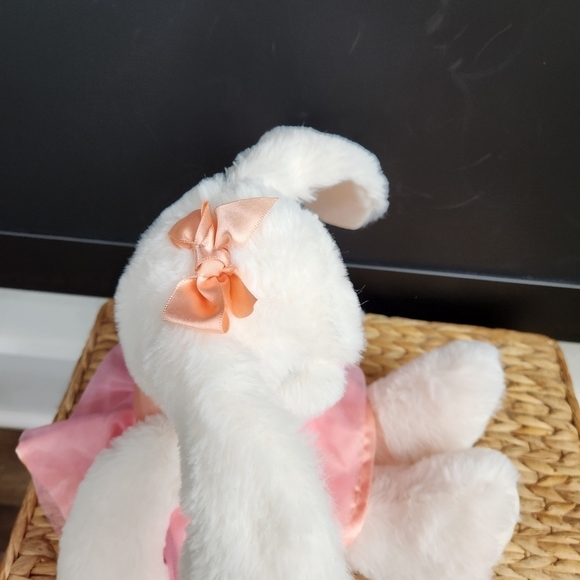 KELLYTOY RATTLE  EASTER WHITE BUNNY RABBIT 13" PLUSH TOY LOVEY - Picture 7 of 10
